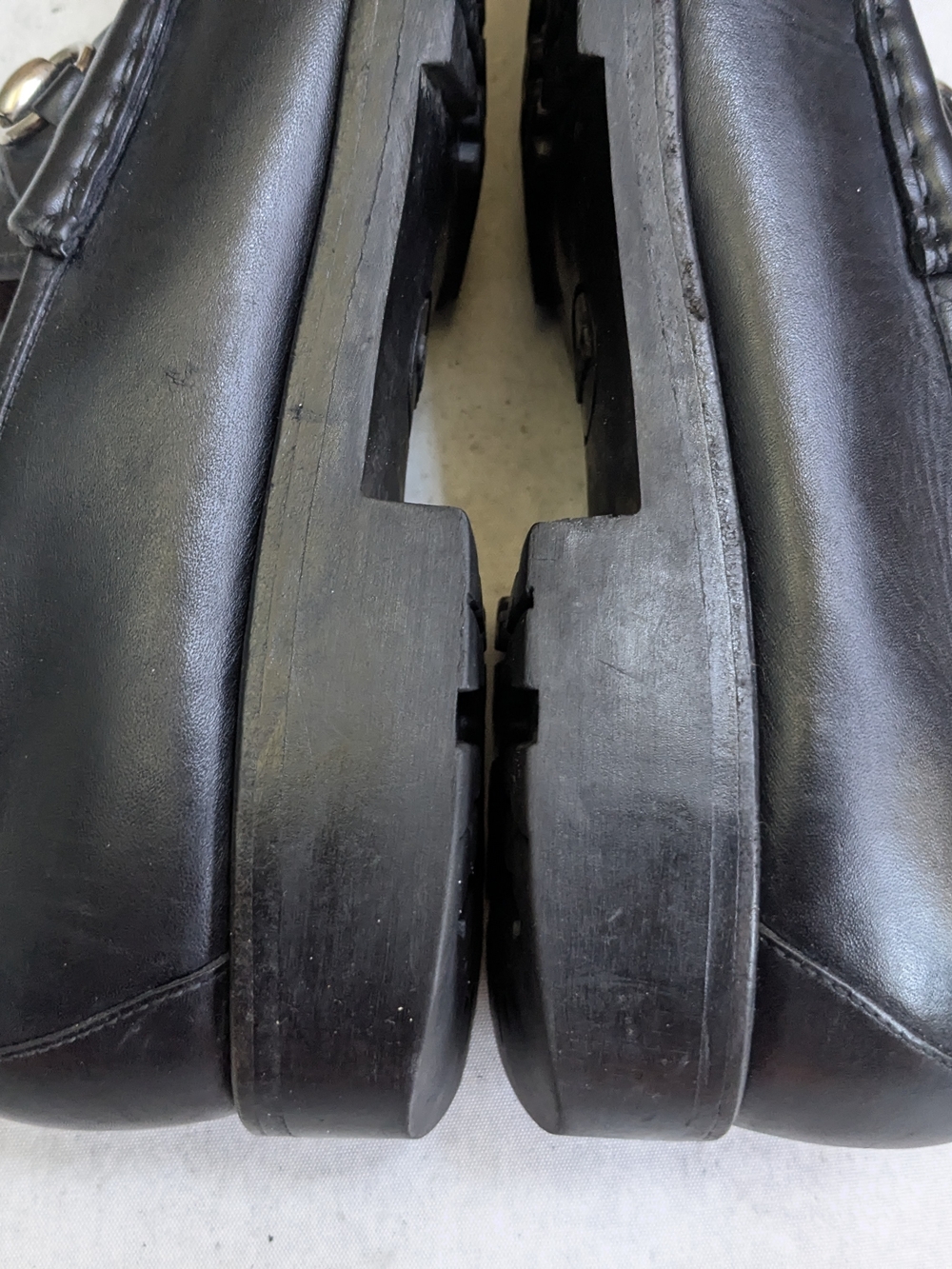 Gucci Black Leather Loafers with Silver Horsebit Black US 10.5 Men - Picture 10 of 16